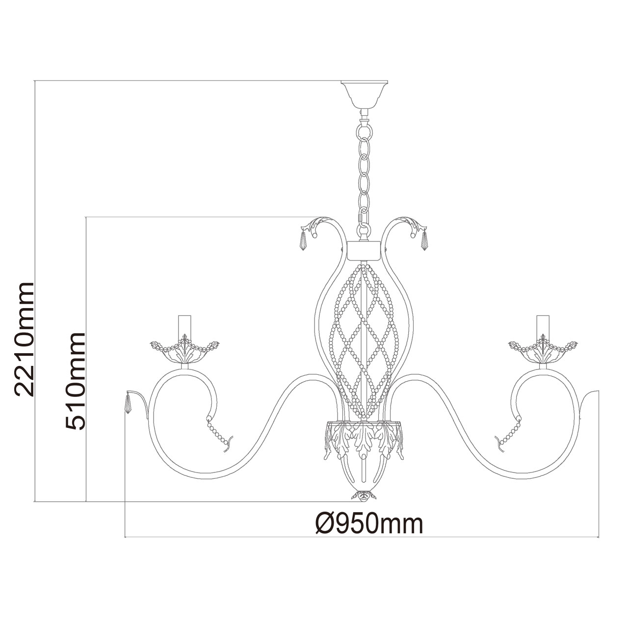 Подвесная люстра Chiaro Валенсия 299012410