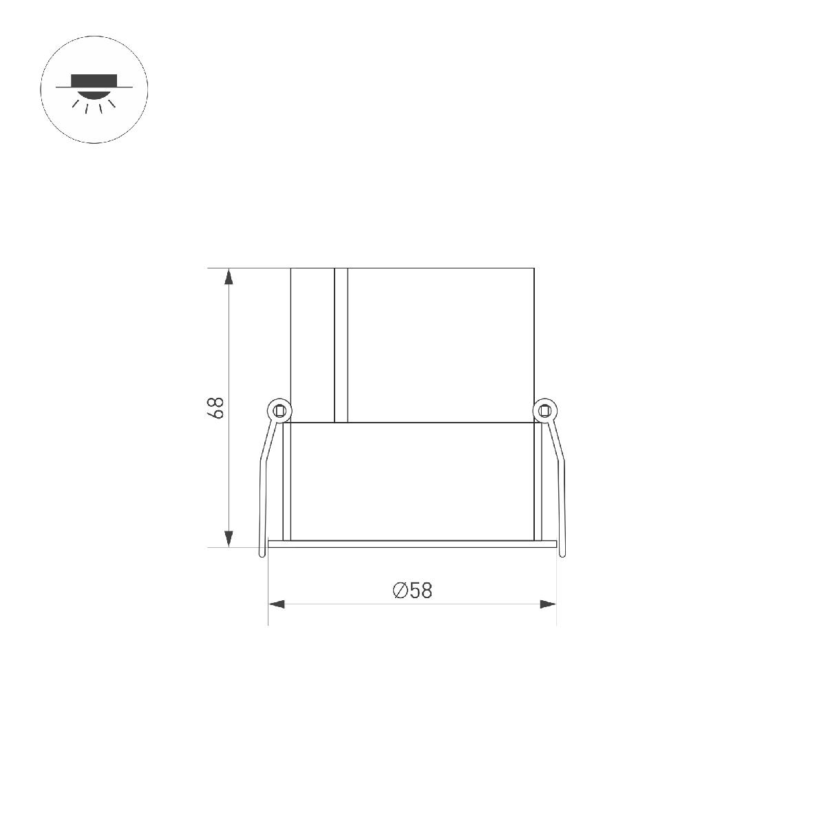 Встраиваемый светильник Arlight MS-SHADE-LUM-BUILT-R58-10W Warm3000 (WH-BK, 35 deg, 230V) 039326