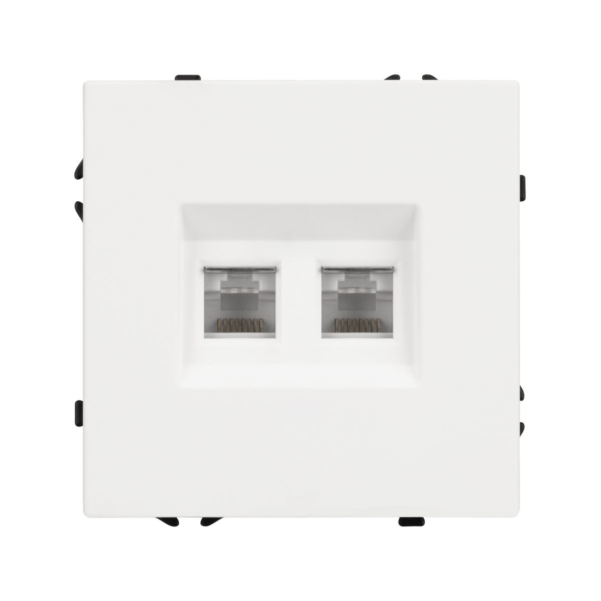 Механизм сдвоенной компьютерной розетки Arlight SCT-NOBE-MPC2-SFPL-WH (RJ-45, CAT6) 054312