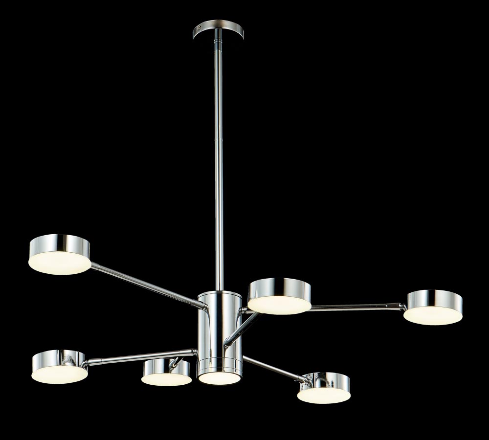 Люстра на штанге Crystal Lux Goracio SP6+1 D800 Chrome