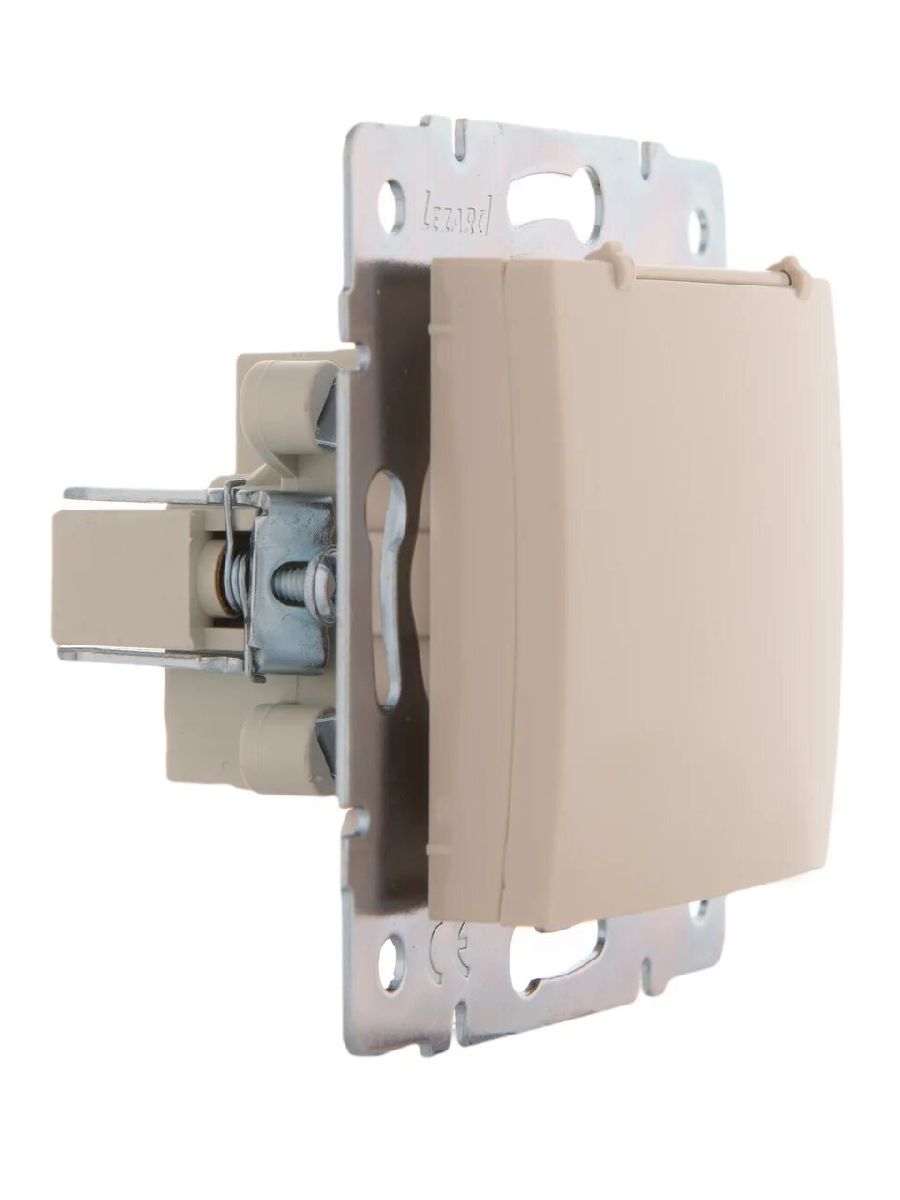 Розетка с/з с крышкой Lezard Karina 707-0388-123B