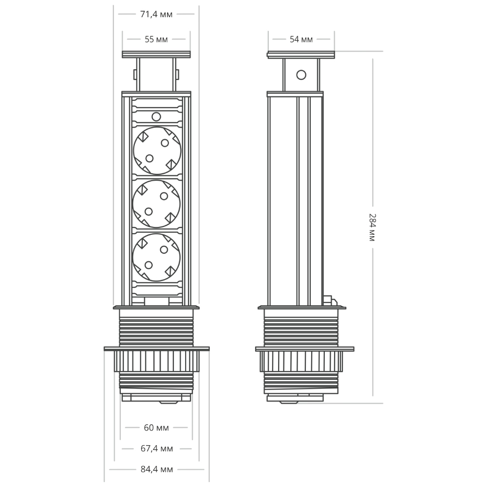 Блок розеток 105S Mebax 00-00001167