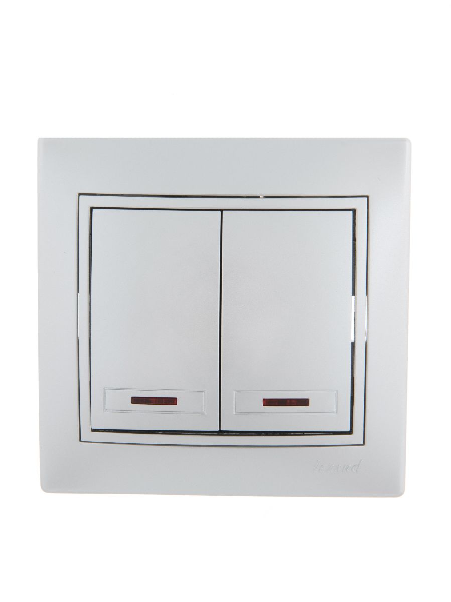 Выключатель двойной с подсветкой Lezard Mira 701-1010-112