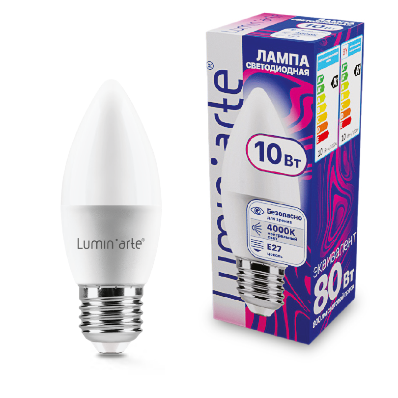 Светодиодная лампа Lumin'arte LSTD-C37-10W4KE27