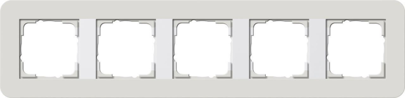 Рамка 5-постовая Gira E3 светло-серый/белый глянцевый 0215411