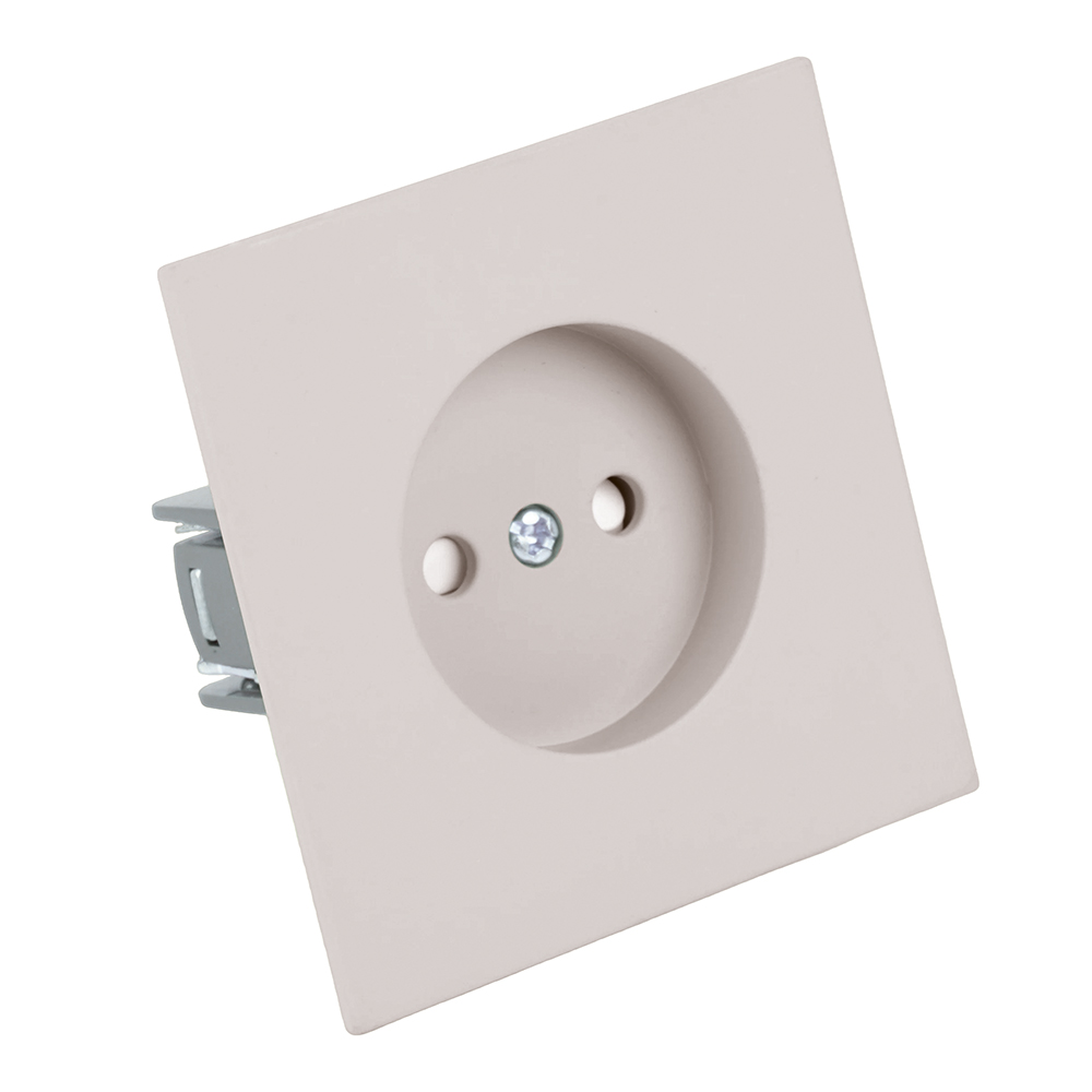 Розетка 1-местная с защитной шторкой (механизм) Stekker б/з Мия 250В 16А RST16-3109-08 пудровый жемчуг 50483