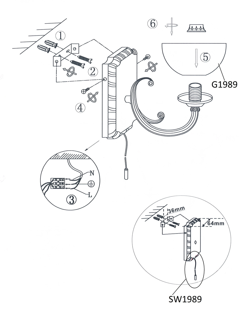Бра Odeon Light Alicante 1989/1W