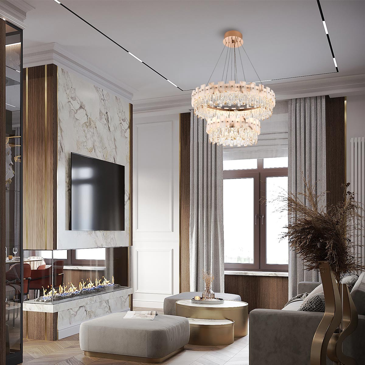 Подвесная люстра Modelux ML.6980.800.500P GD