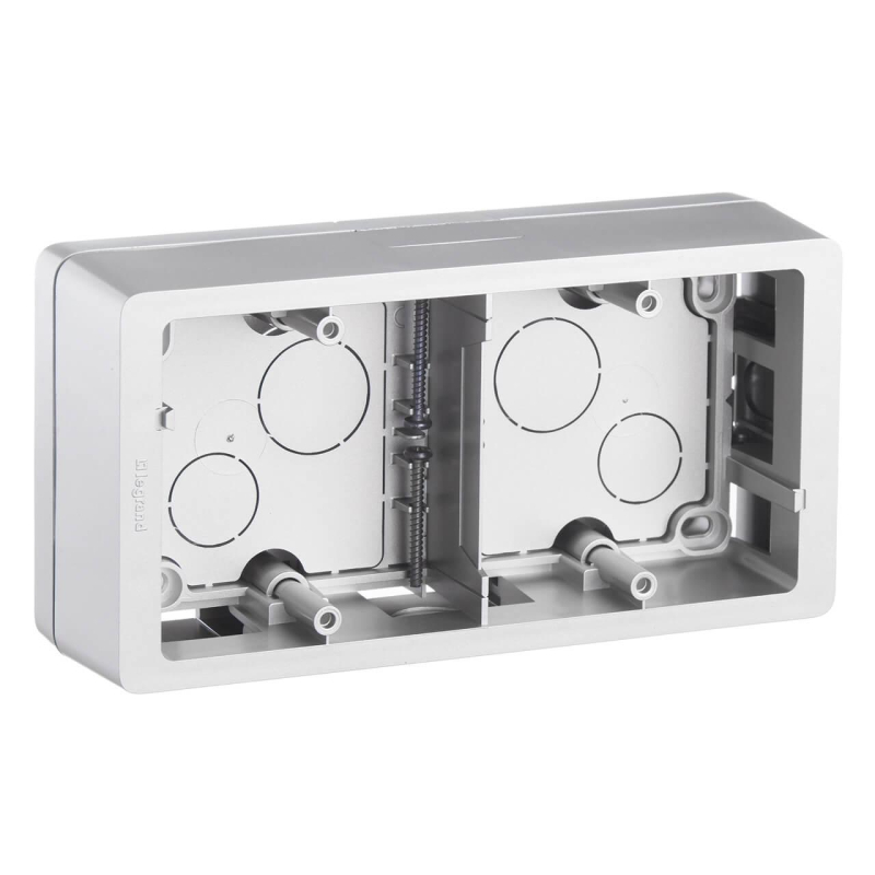 Коробка накладного монтажа 2-постовая Legrand Celiane титановая 080245