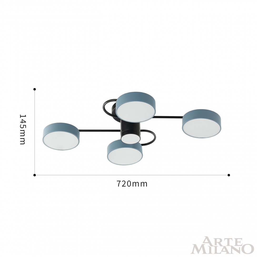 Потолочная люстра Arte Milano Ferrara 253039/4+1 Bk/Gr