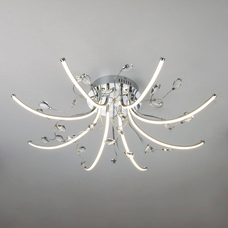 Потолочная светодиодная led люстра Eurosvet Sacura 90087/8 хром