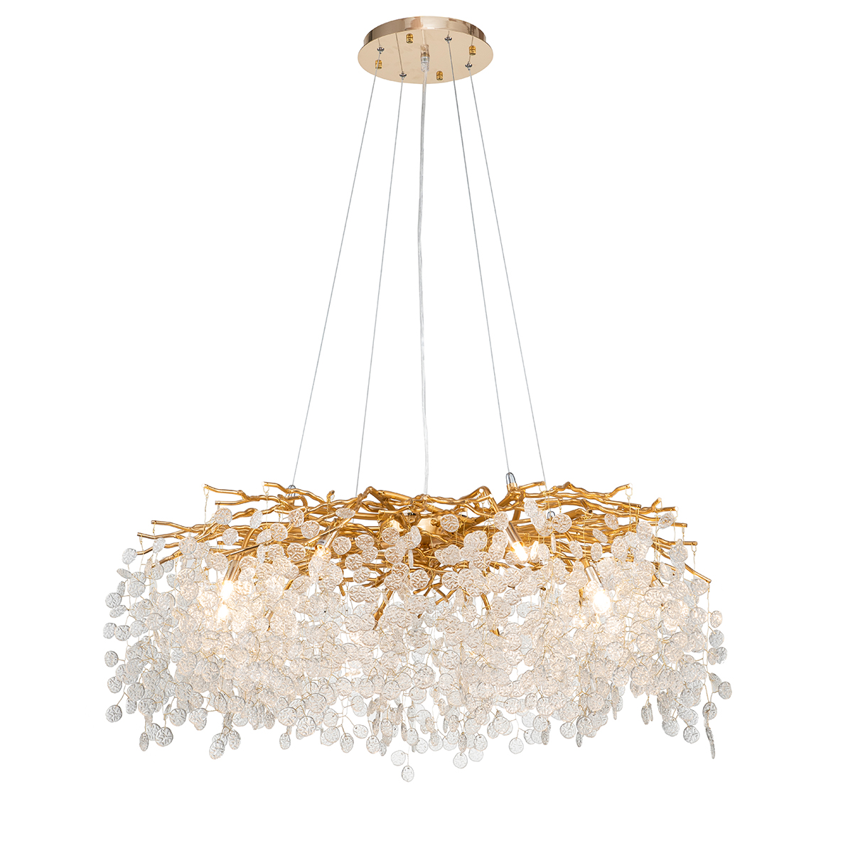 Подвесная люстра Delight Collection Shiro-noda FTB006R-100 brass/clear