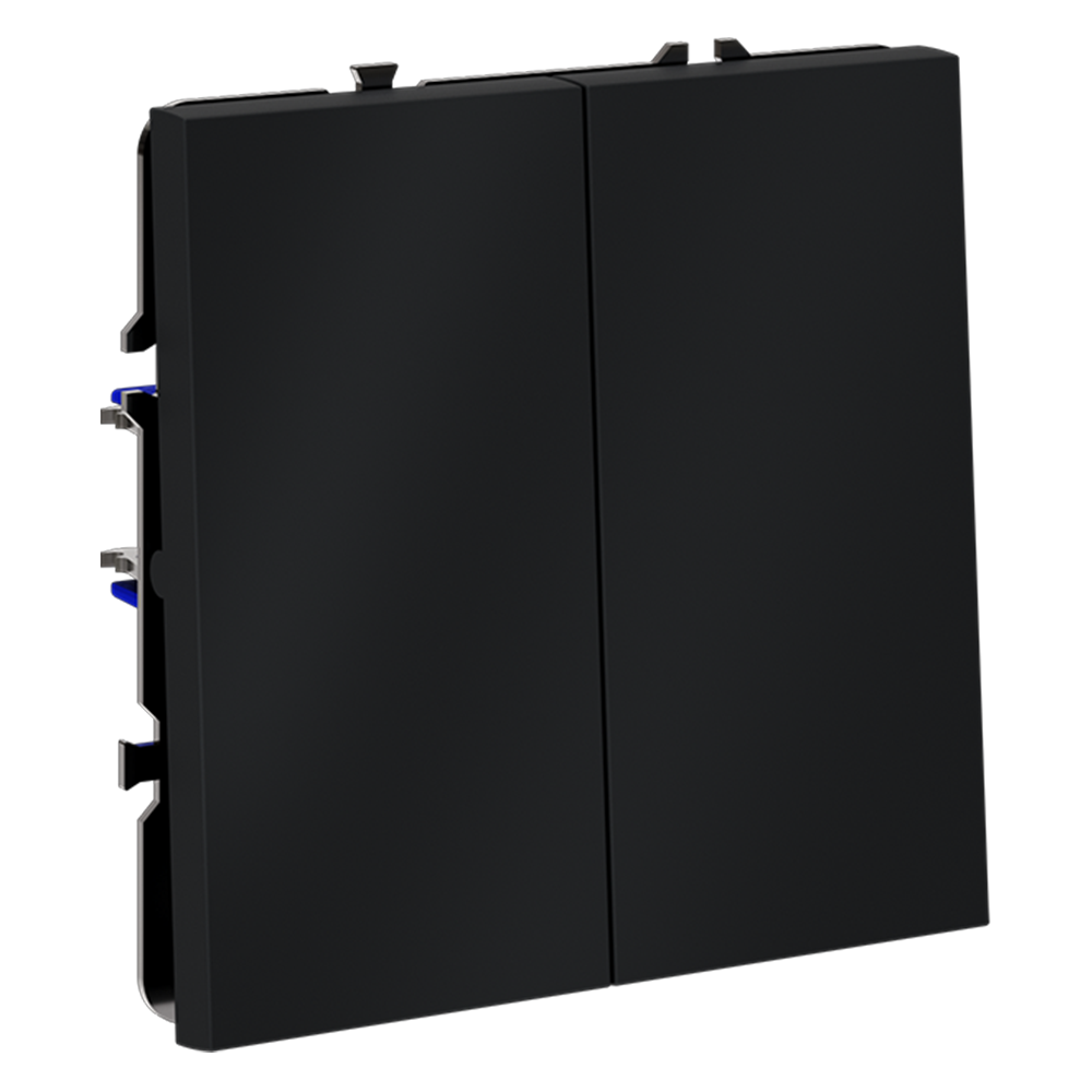 Проходной переключатель двухклавишный Voltum S70 VLS020307 (графит)