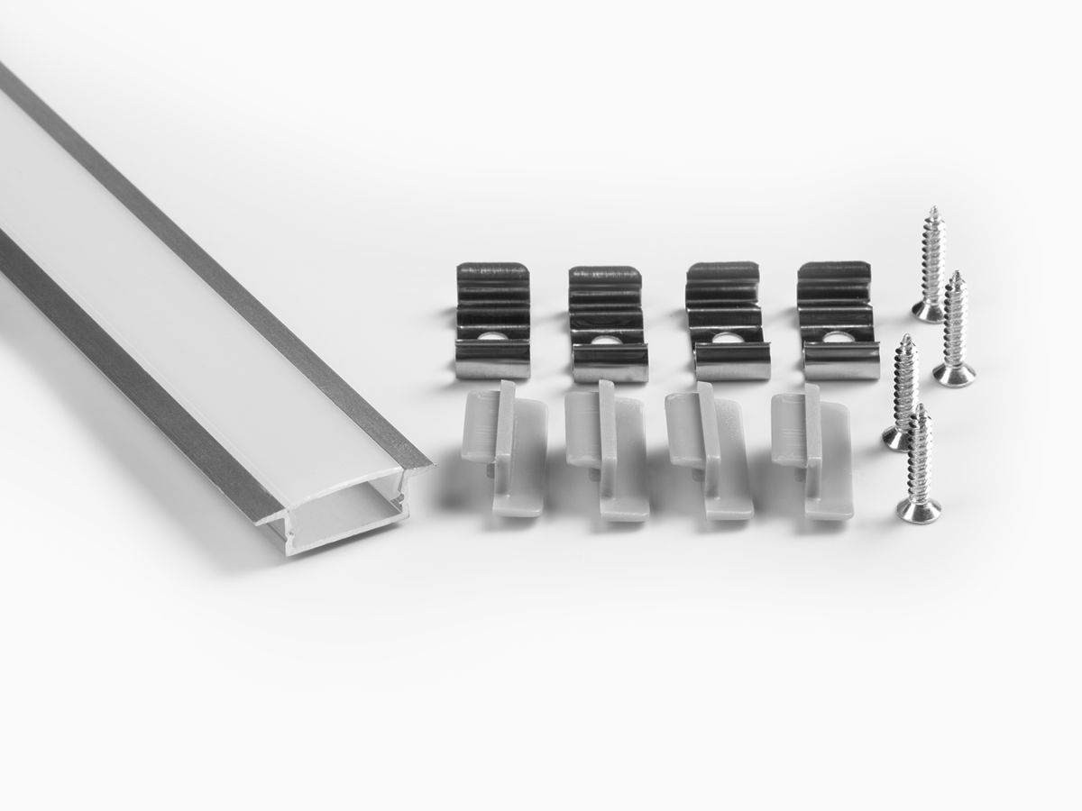 Профиль врезной LEDS POWER СПВ17-2507 алюм. черный с призм.рассеивателем 2м 008424