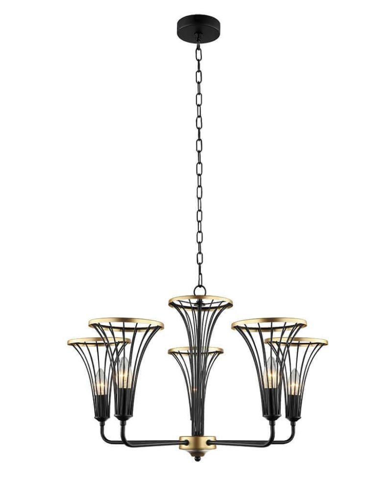 Подвесная люстра Lumien Hall Ивес 4017/5P-BK-GD