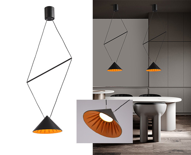 Подвесной светильник Italline IT03-1430 black/orange