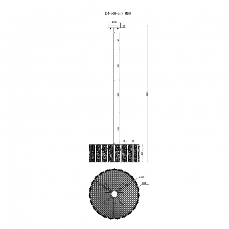 Подвесная люстра iLamp Panorama D4688-50 MBK