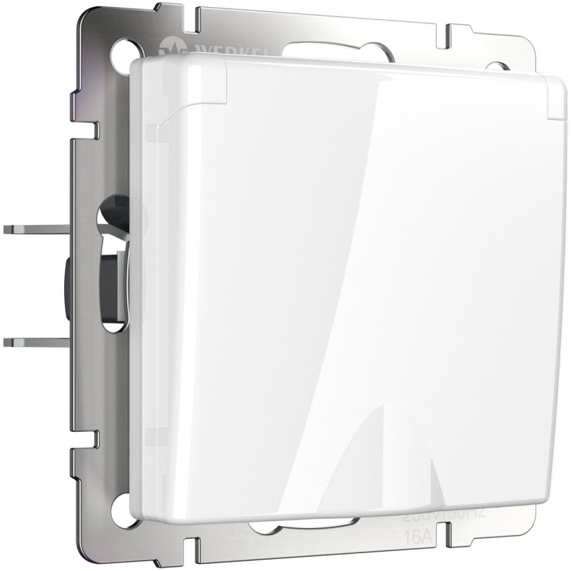 Розетка влагозащищенная с заземлением, с защитной крышкой и шторками Werkel белый W1171201 4690389155178 a051120