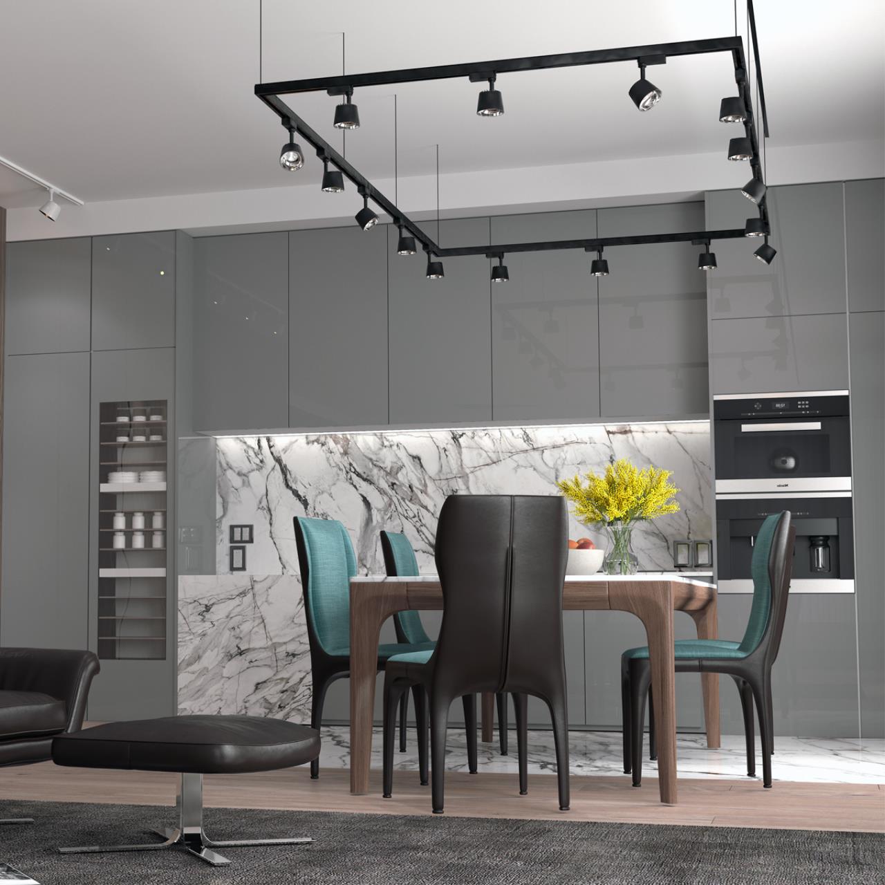 Трековый трехфазный светильник Novotech Knof 358717