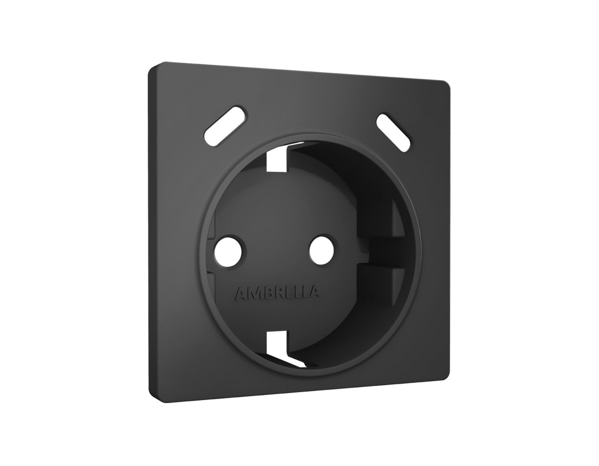 Лицевая панель Alfa (Графит мягкое касание) для электрической розетки с/з со шторками 2USB C+C Quant Ambrella Volt AP9105