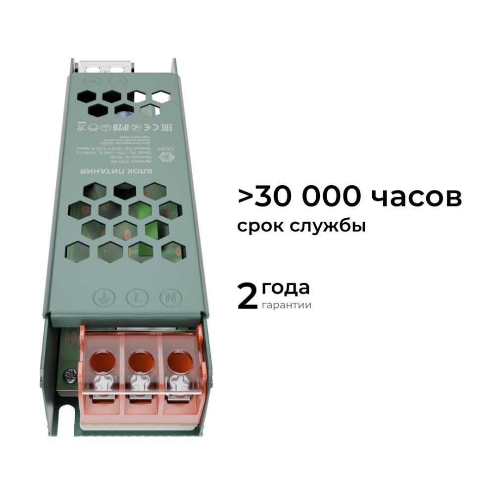 Блок питания OGM 12В 40Вт IP20 3,2А PS3-46