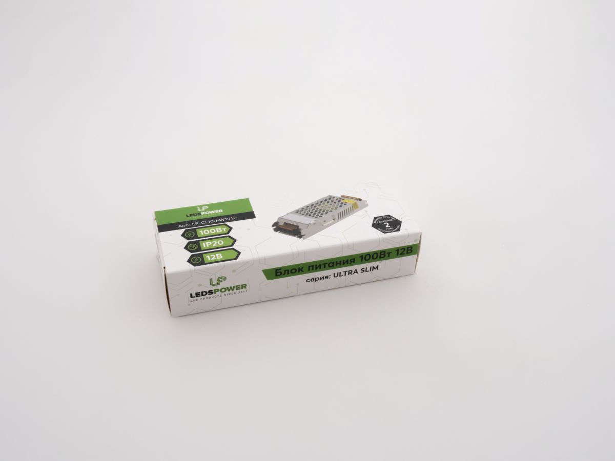 Блок питания LEDS POWER 100Вт 12В ULTRA SLIM 000831
