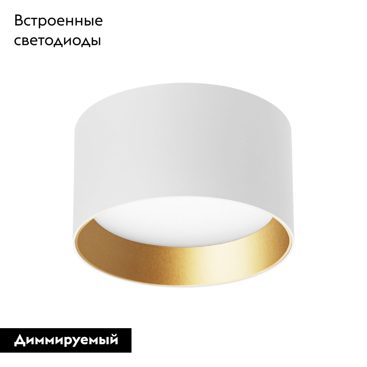 Накладной светильник Arlight SP-BISCOTTO-R120-12W Warm3300-MIX (WH-GD, 80 deg, 230V) 054914