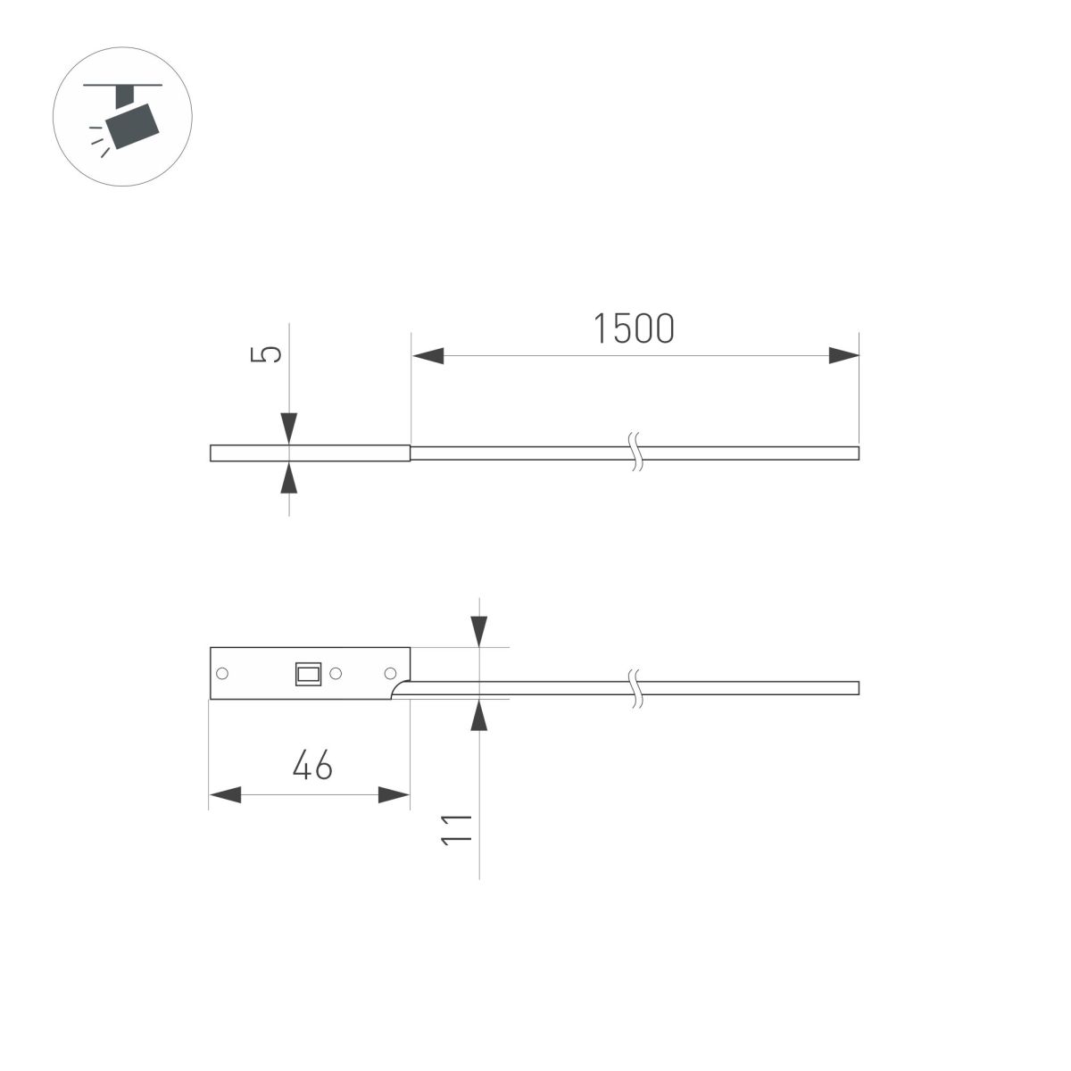 Коннектор питания для магнитного шинопровода Arlight MAG-MICROCOSM-CON-POWER-1500 (BK) (IP20 Пластик) 062271