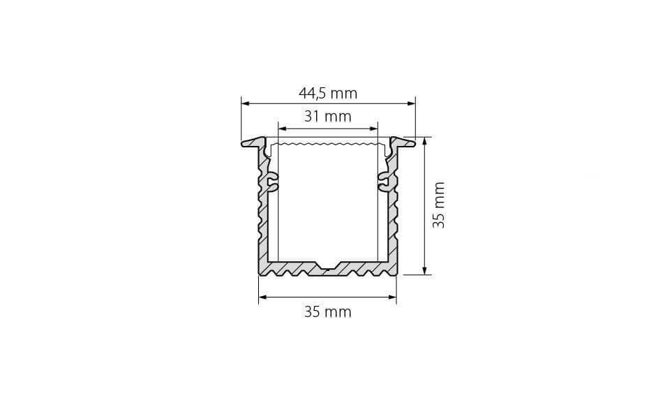 Профиль с экраном Arlight ALU-POWER-W35-2000-F ANOD+FROST 015538