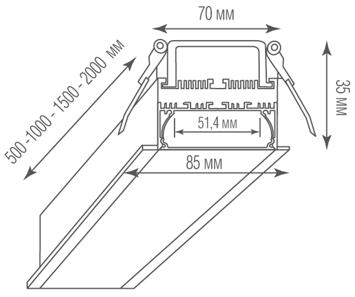 Встраиваемый светильник Donolux Led Line In DL18512M100WW40L5