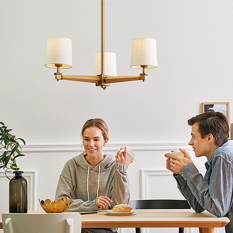 Люстра на штанге ImperiumLoft Stavra Jorgenson Beige/Dark Wood 203576-26