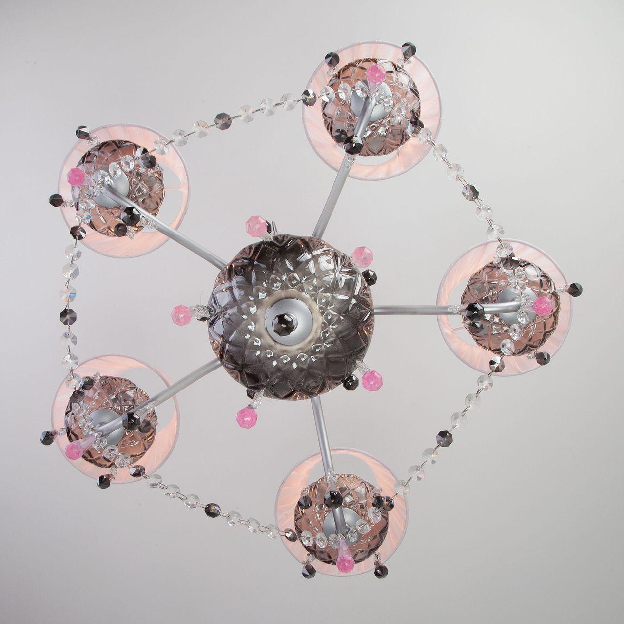 Подвесная люстра Eurosvet Rosetta 10086/5 серебро/дымчатый хрусталь Strotskis