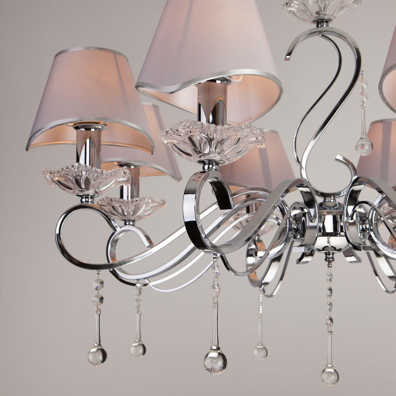 Подвесная люстра Eurosvet Kelly 10085/8 хром/прозрачный хрусталь Strotskis