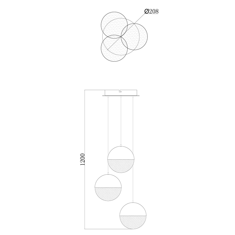 Подвесной светильник Zumaline CHELAN PL180414-3