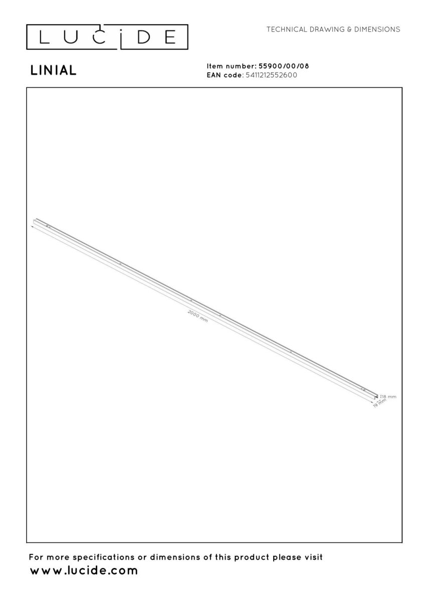 Шинопровод Lucide Linial 55900/00/08