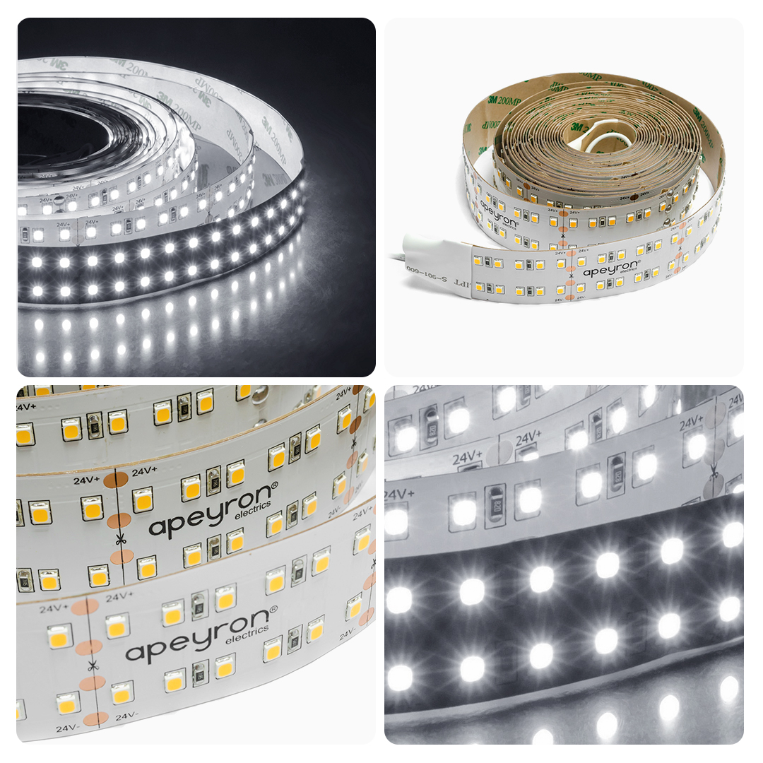 Светодиодная лента Apeyron 24В ПРО 42Вт/м smd2835 240д/м IP20 4200Лм/м 5м 4000К 00-316