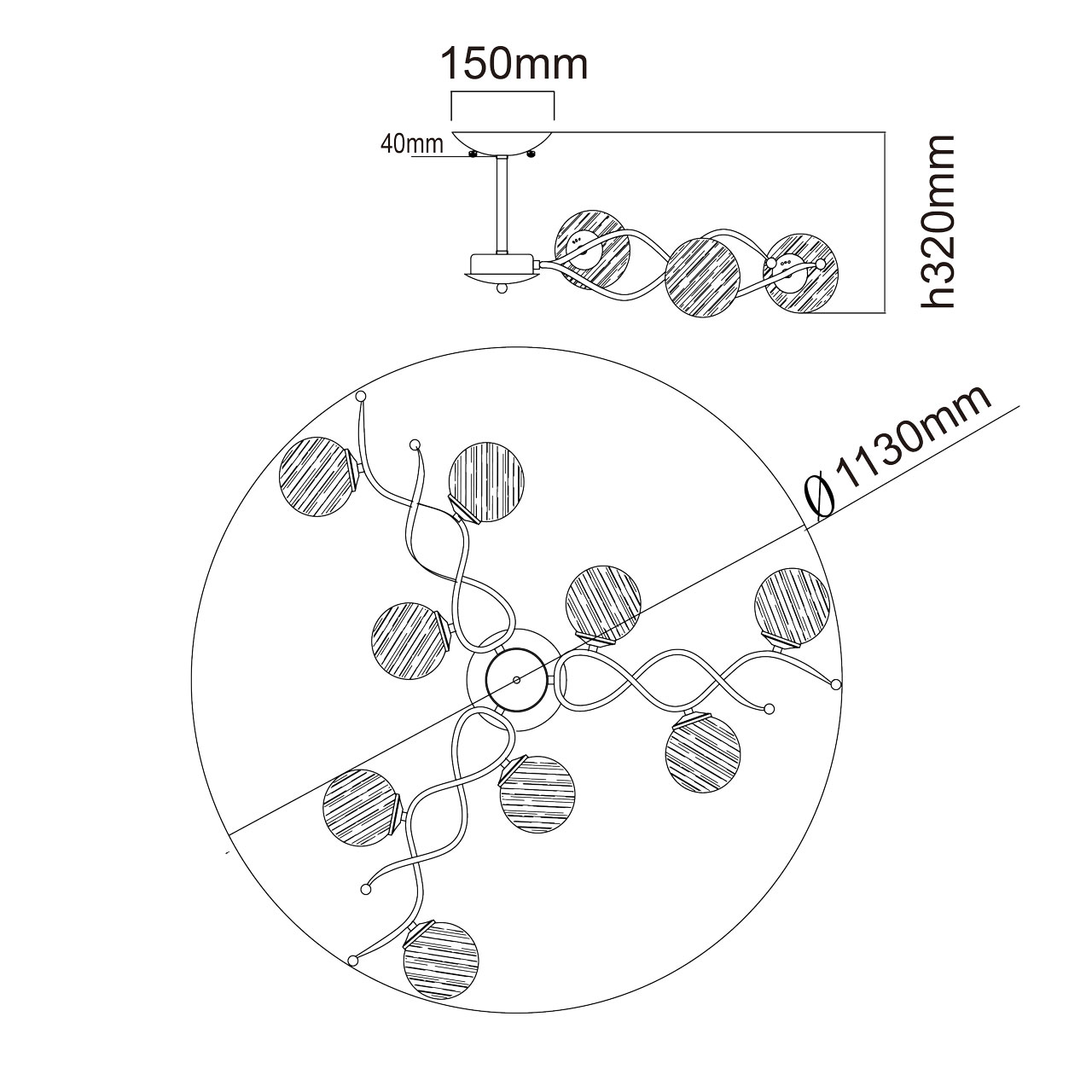 Потолочная люстра MW-Light Оливия 306012709