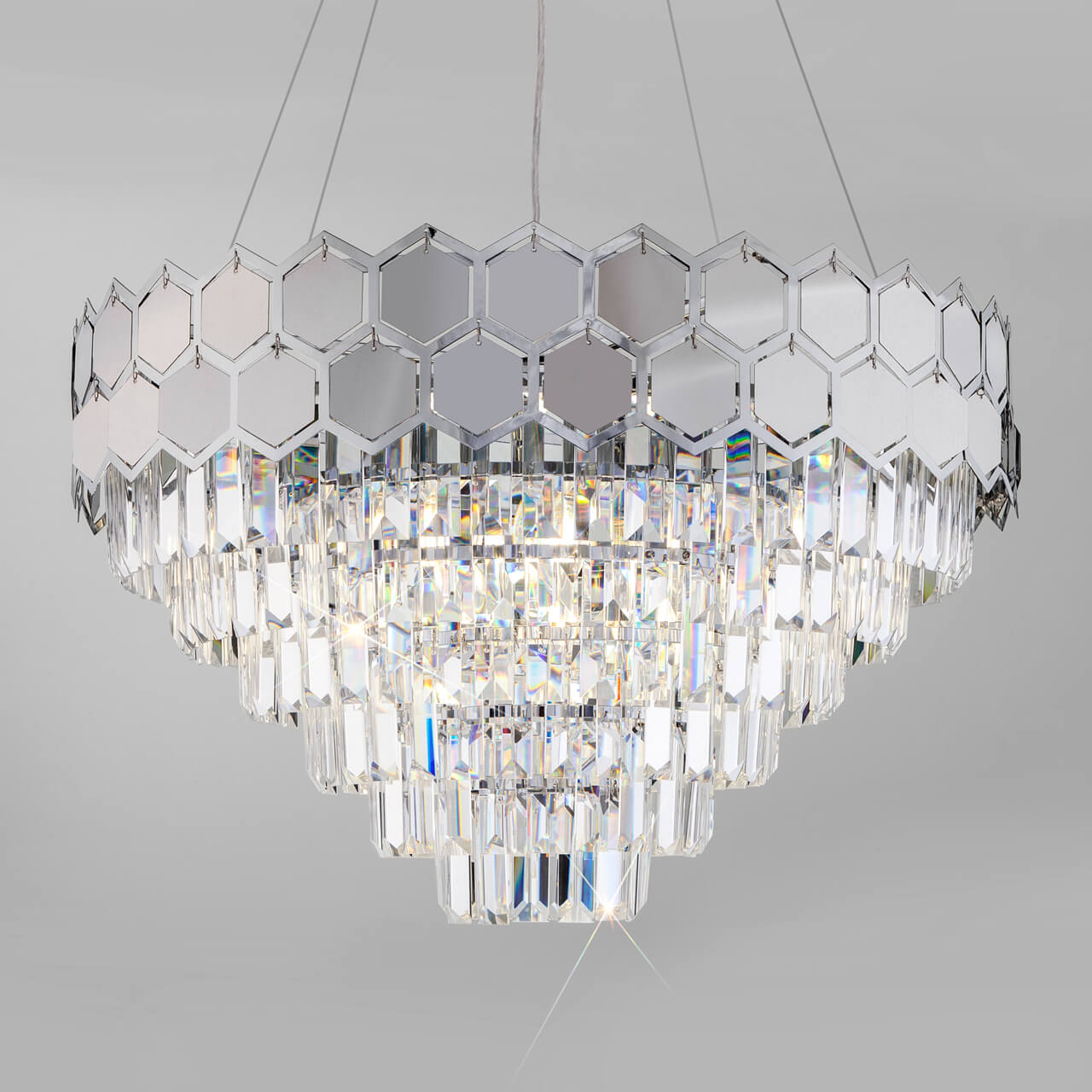 Подвесная люстра Eurosvet Ariana 10124/8 хром/прозрачный хрусталь Strotskis Smart (10113/8)