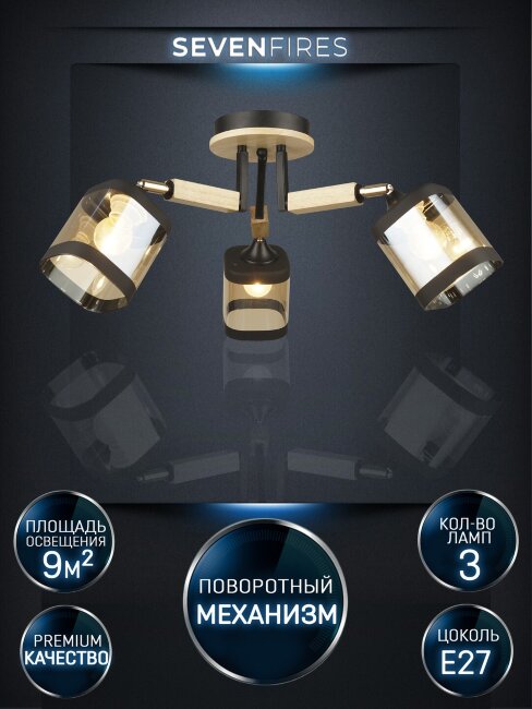 Потолочная люстра Wedo Light Kaleri WD3506/3C-BK-AM