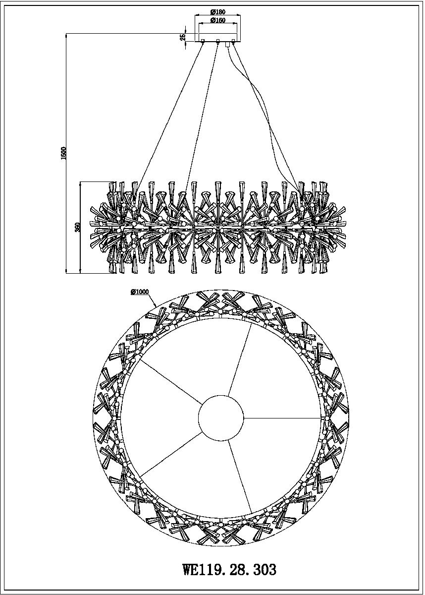 Подвесная люстра Wertmark Floriane WE119.28.303