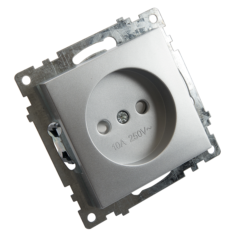 Розетка 1-местная б/з с защитной шторкой Stekker Катрин 39581