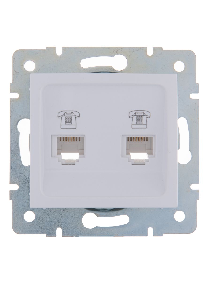 Розетка телефонная двойная евро Lezard Karina 707-0288-138