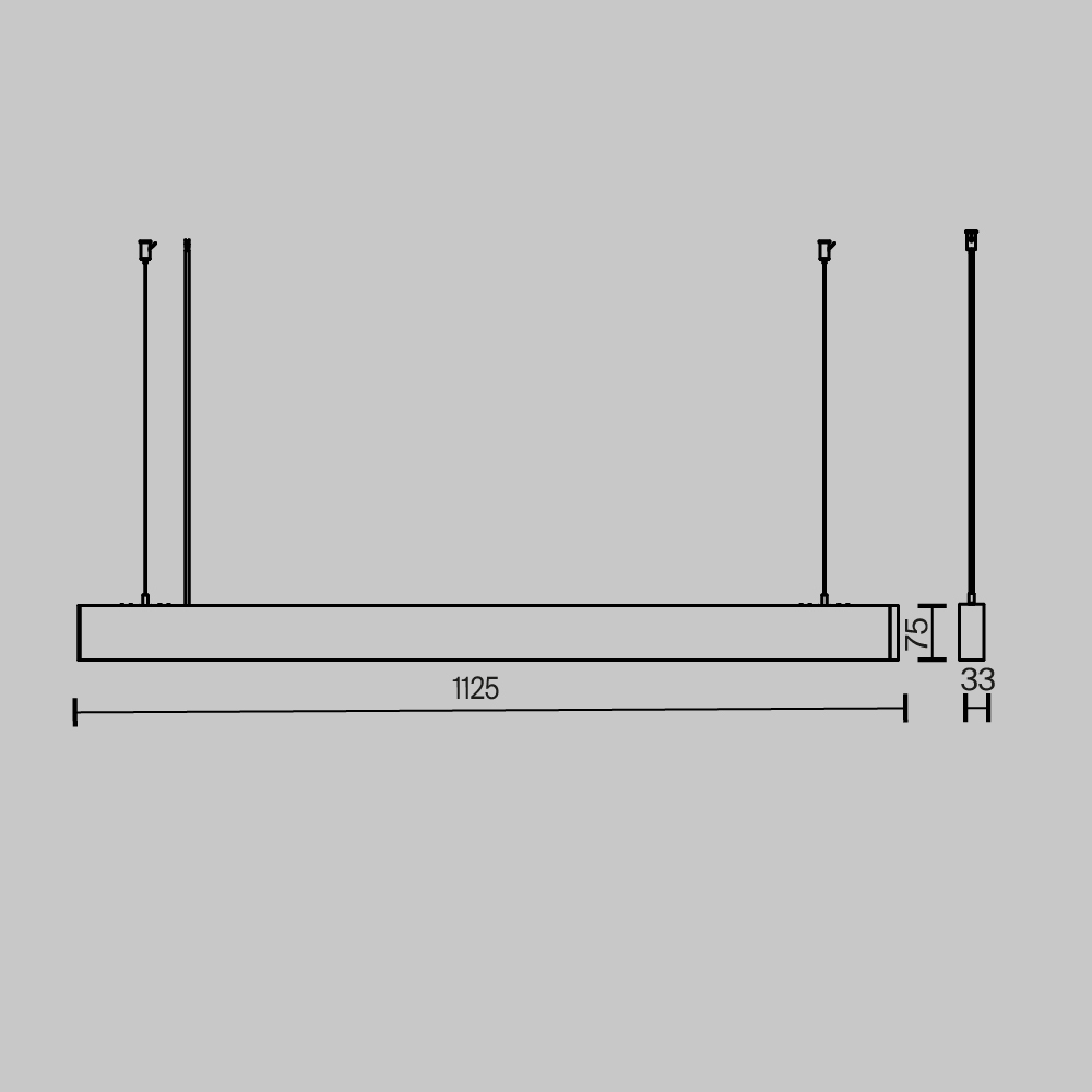 Линейный подвесной светильник Maytoni Basis P051PL-36W2.7-6K-B