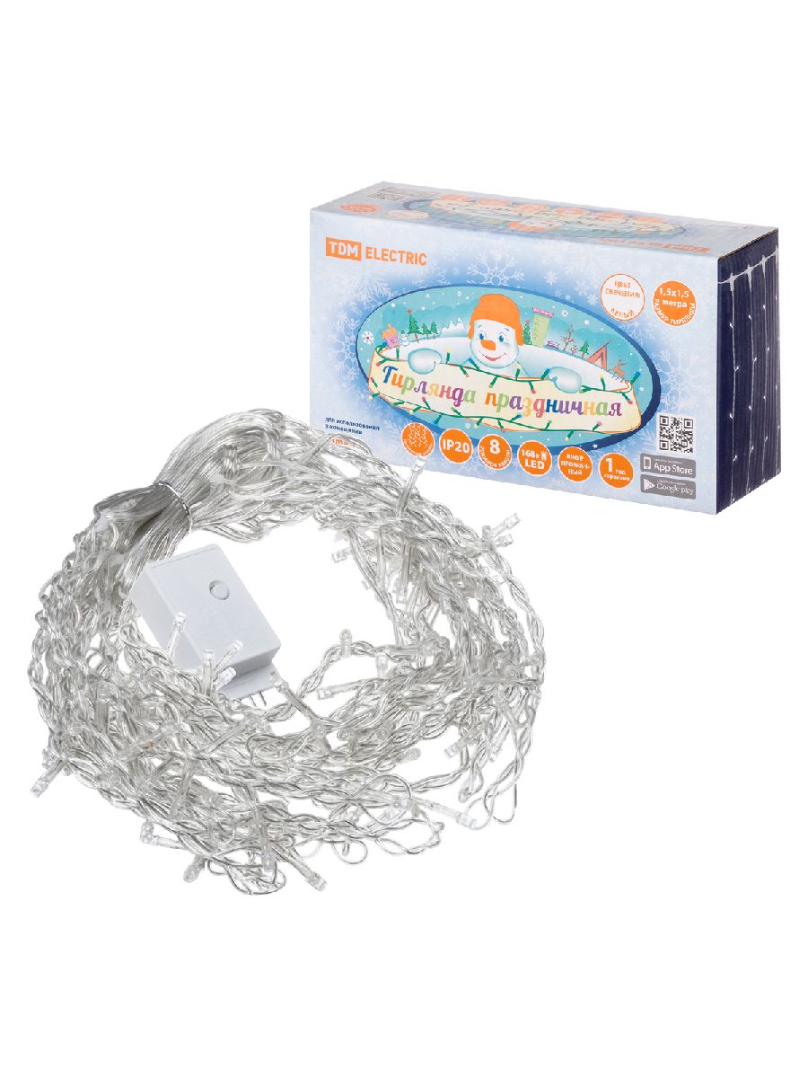 Светодиодная гирлянда TDM Electric Занавес 250V белая 8 режимов SQ0361-0069