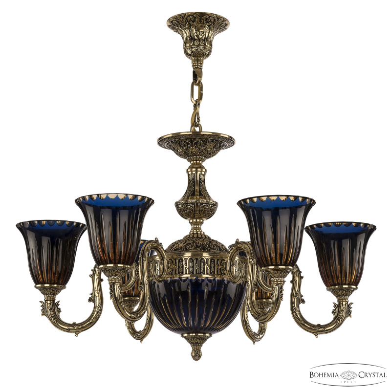 Подвесная люстра Bohemia Ivele Crystal Florence 71203P/6/175 GB P2 U Amber-Blue/H-1K