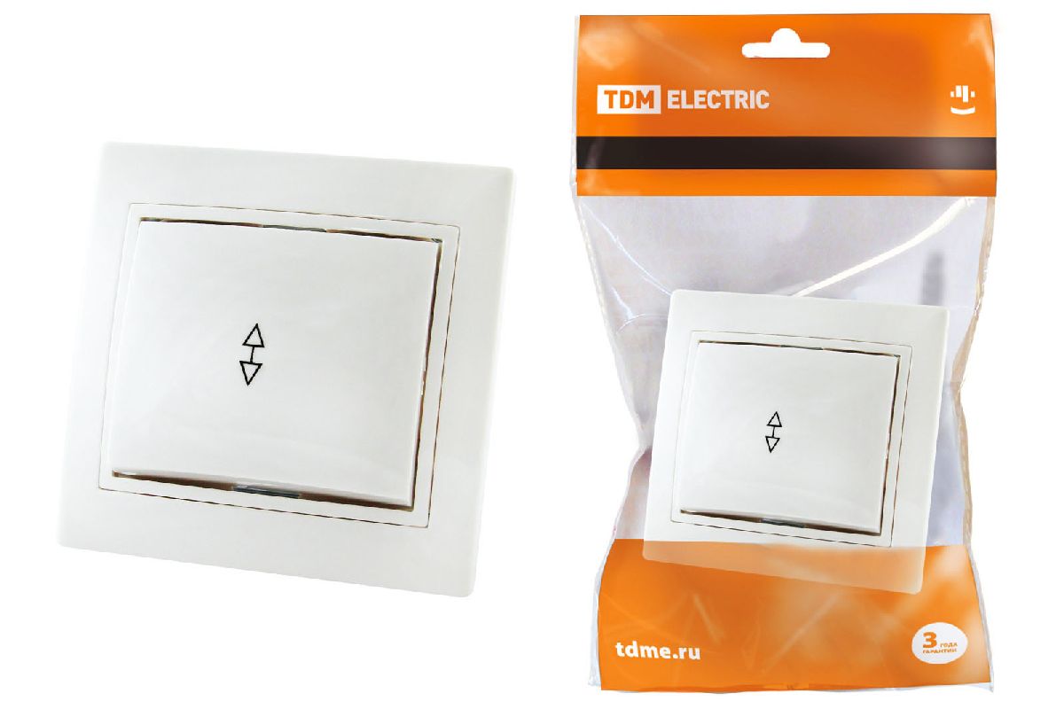 Выключатель одноклавишный на 2 направления Таймыр TDM Electric SQ1814-0007