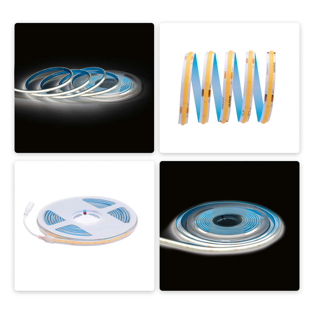 Светодиодная влагозащищенная лента Apeyron 12W/m 320LED/m COB дневной белый 5M 00-391