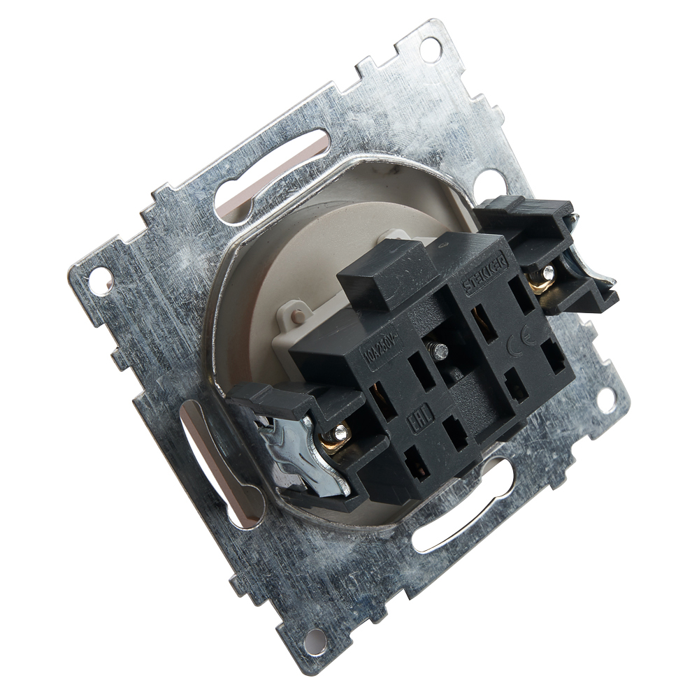 Розетка 1-местная с/з с защитной шторкой Stekker Катрин 39596