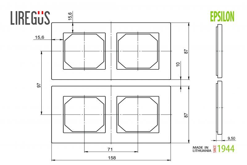 Рамка двухместная Liregus Epsilon 28-2272