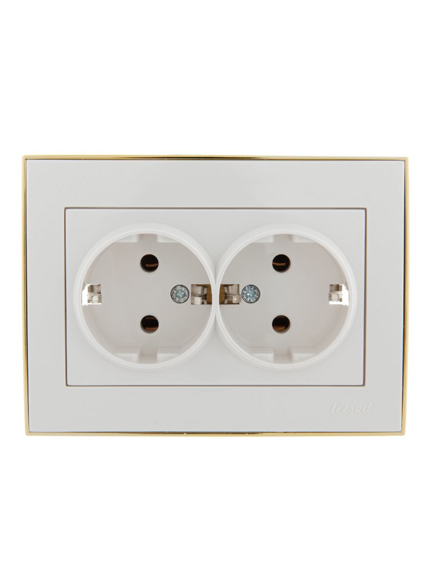 Розетка двойная с/з Lezard Rain 703-0226-127